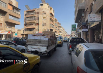 شارع 15 آذار بحماة.. فوضى مرور وبسطات عشوائية والأهالي يدفعون الثمن 