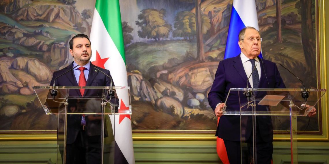 مؤتمر صحفي يجمع وزير الخارجية السوري أسعد الشيباني ووزير الخارجية الروسي سيرغي لافروف