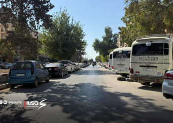 أزمة مرورية في شارع تشرين بحلب