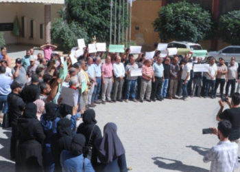 وقفة احتجاجية في جامعة حلب في المناطق المحررة